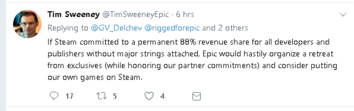 Epic Ceo喊话g胖 如果steam答应 分成 就不搞独占策略 超能网