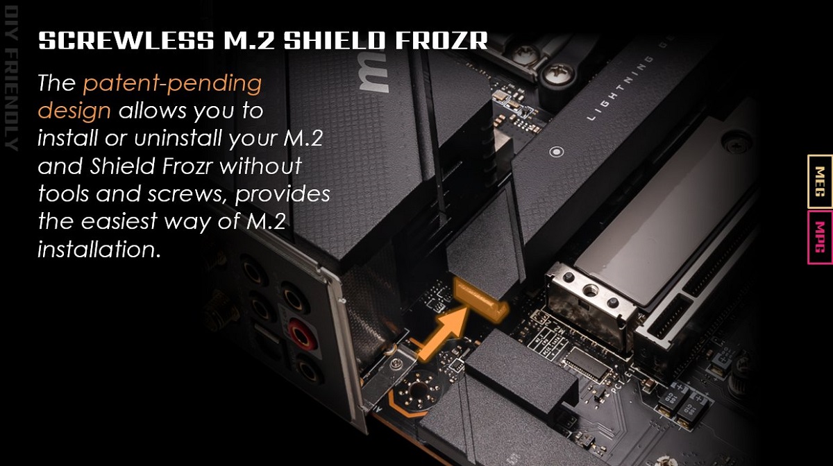 微星AMD 600系主板M.2插槽将采用免工具安装：已申请专利，将在产品中 