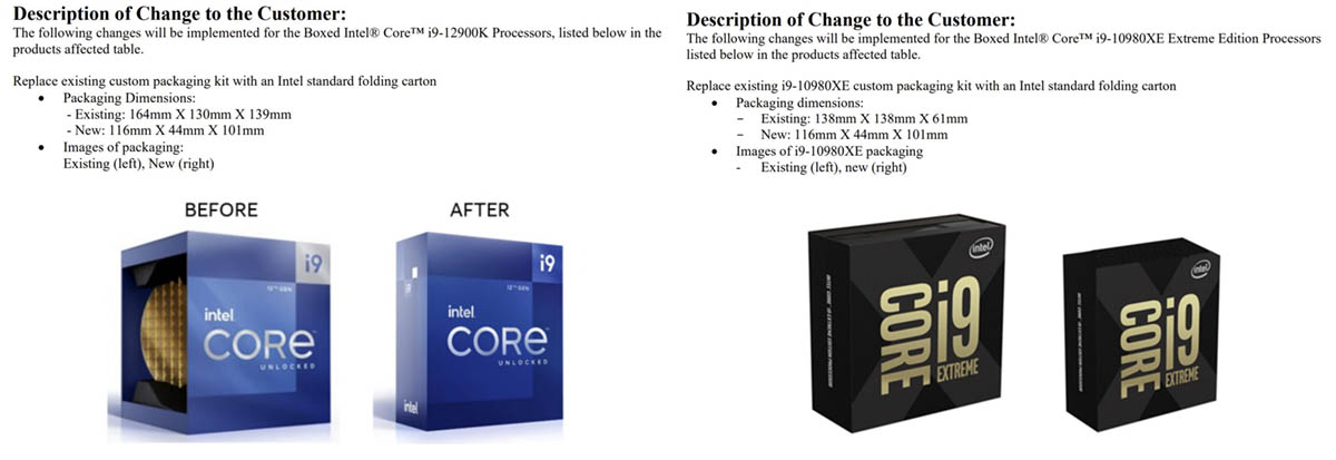 Intel更换Core i9-12900K与10980XE处理器包装，新一代产品可能即将到来 