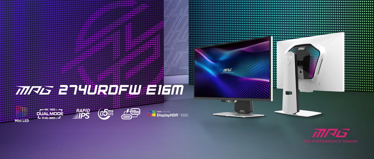 微星MPG 274URDFW E16M 白龙显示器开售：双模mini LED高刷，售价2699元