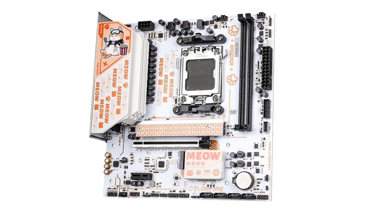 七彩虹COLORFIRE B850M-A MEOW WIFI橘影橙上市：萌宠“橘猫”主板899元
