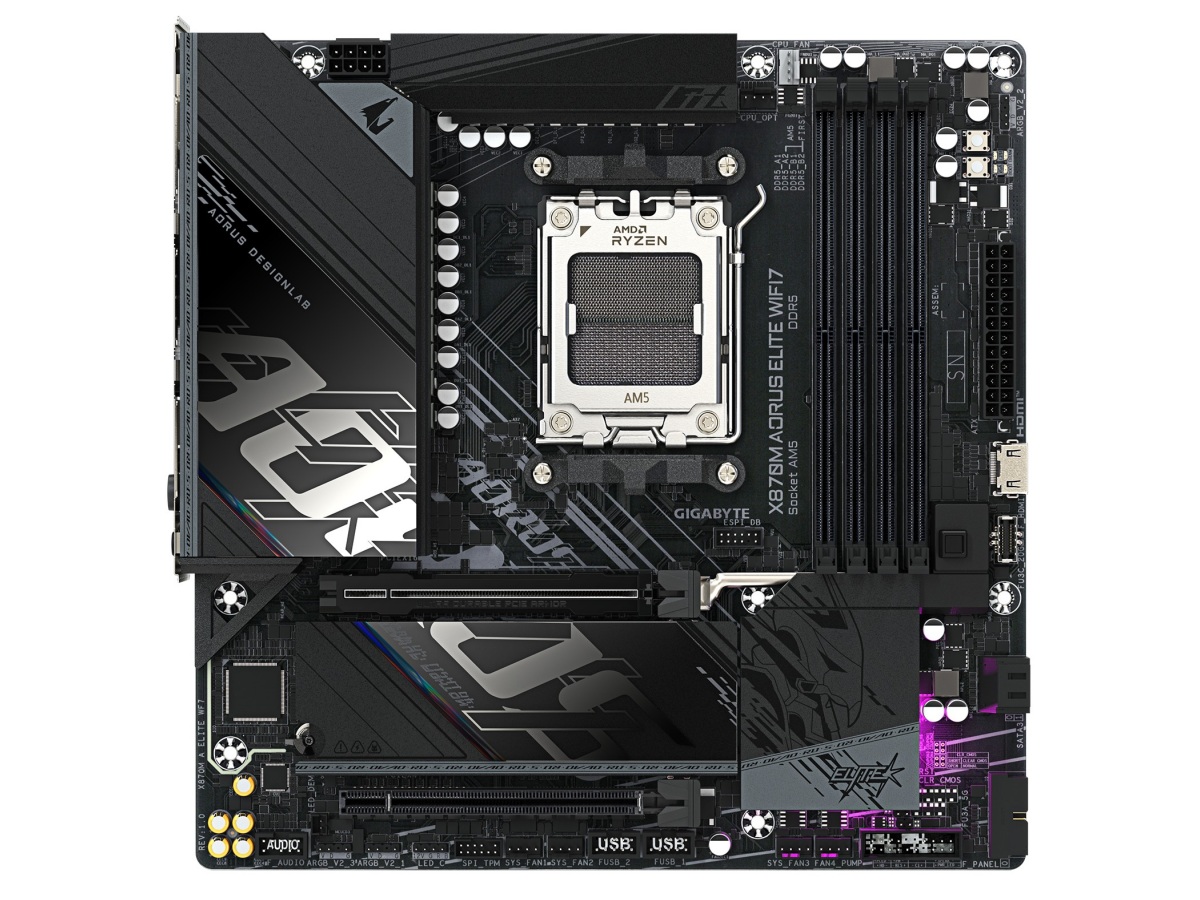技嘉发布X870M AORUS ELITE WIFI7：M-ATX主板，四内存+双M.2+双USB4