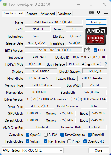 AMD Radeon RX 7900 GRE显卡首发评测：高分辨率力压对手的中高端新贵
